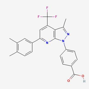 4-[6-(3,4-dimethylphenyl)-3-methyl-4-(trifluoromethyl)-1H-pyrazolo[3,4-b]pyridin-1-yl]benzoic acid