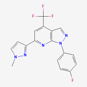 1-(4-fluorophenyl)-6-(1-methyl-1H-pyrazol-3-yl)-4-(trifluoromethyl)-1H-pyrazolo[3,4-b]pyridine