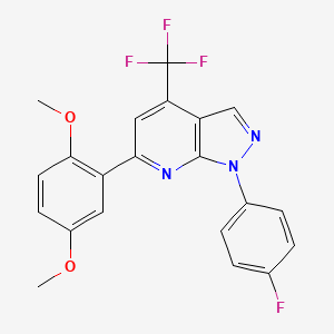 2-[1-(4-FLUOROPHENYL)-4-(TRIFLUOROMETHYL)-1H-PYRAZOLO[3,4-B]PYRIDIN-6-YL]-4-METHOXYPHENYL METHYL ETHER