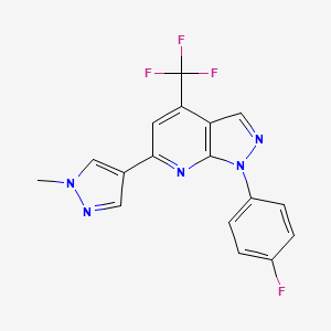 1-(4-fluorophenyl)-6-(1-methyl-1H-pyrazol-4-yl)-4-(trifluoromethyl)-1H-pyrazolo[3,4-b]pyridine