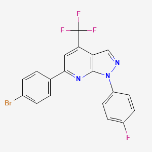 6-(4-bromophenyl)-1-(4-fluorophenyl)-4-(trifluoromethyl)-1H-pyrazolo[3,4-b]pyridine