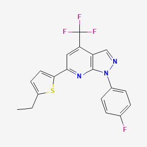 6-(5-ethyl-2-thienyl)-1-(4-fluorophenyl)-4-(trifluoromethyl)-1H-pyrazolo[3,4-b]pyridine