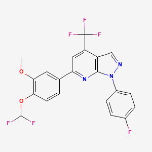 2-(DIFLUOROMETHOXY)-5-[1-(4-FLUOROPHENYL)-4-(TRIFLUOROMETHYL)-1H-PYRAZOLO[3,4-B]PYRIDIN-6-YL]PHENYL METHYL ETHER