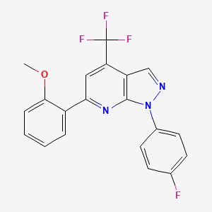 1-(4-fluorophenyl)-6-(2-methoxyphenyl)-4-(trifluoromethyl)-1H-pyrazolo[3,4-b]pyridine