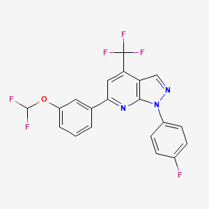 6-[3-(difluoromethoxy)phenyl]-1-(4-fluorophenyl)-4-(trifluoromethyl)-1H-pyrazolo[3,4-b]pyridine