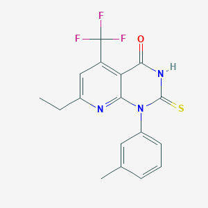 molecular formula C17H14F3N3OS B4352040 7-ethyl-1-(3-methylphenyl)-2-sulfanyl-5-(trifluoromethyl)pyrido[2,3-d]pyrimidin-4(1H)-one 