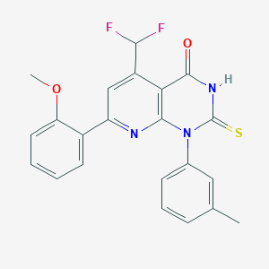 molecular formula C22H17F2N3O2S B4352042 5-(difluoromethyl)-7-(2-methoxyphenyl)-1-(3-methylphenyl)-2-sulfanylpyrido[2,3-d]pyrimidin-4(1H)-one 