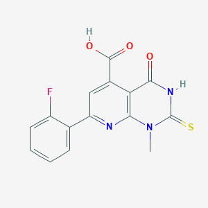 molecular formula C15H10FN3O3S B4352060 7-(2-Fluorophenyl)-1-methyl-4-oxo-2-sulfanyl-1,4-dihydropyrido[2,3-d]pyrimidine-5-carboxylic acid 