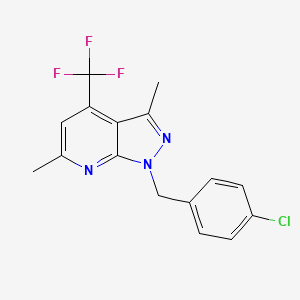 molecular formula C16H13ClF3N3 B4352074 1-(4-chlorobenzyl)-3,6-dimethyl-4-(trifluoromethyl)-1H-pyrazolo[3,4-b]pyridine 