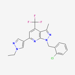 1-(2-chlorobenzyl)-6-(1-ethyl-1H-pyrazol-4-yl)-3-methyl-4-(trifluoromethyl)-1H-pyrazolo[3,4-b]pyridine