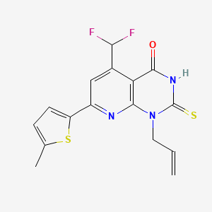 molecular formula C16H13F2N3OS2 B4352126 1-allyl-5-(difluoromethyl)-2-mercapto-7-(5-methyl-2-thienyl)pyrido[2,3-d]pyrimidin-4(1H)-one 