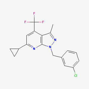 1-(3-chlorobenzyl)-6-cyclopropyl-3-methyl-4-(trifluoromethyl)-1H-pyrazolo[3,4-b]pyridine