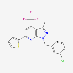 1-(3-chlorobenzyl)-3-methyl-6-(2-thienyl)-4-(trifluoromethyl)-1H-pyrazolo[3,4-b]pyridine