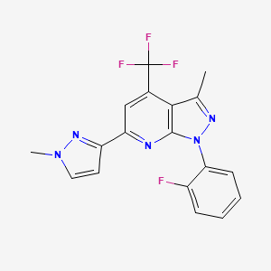 1-(2-fluorophenyl)-3-methyl-6-(1-methyl-1H-pyrazol-3-yl)-4-(trifluoromethyl)-1H-pyrazolo[3,4-b]pyridine