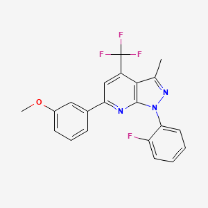 1-(2-fluorophenyl)-6-(3-methoxyphenyl)-3-methyl-4-(trifluoromethyl)-1H-pyrazolo[3,4-b]pyridine