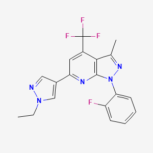 6-(1-ethyl-1H-pyrazol-4-yl)-1-(2-fluorophenyl)-3-methyl-4-(trifluoromethyl)-1H-pyrazolo[3,4-b]pyridine