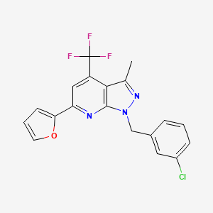 1-(3-chlorobenzyl)-6-(2-furyl)-3-methyl-4-(trifluoromethyl)-1H-pyrazolo[3,4-b]pyridine