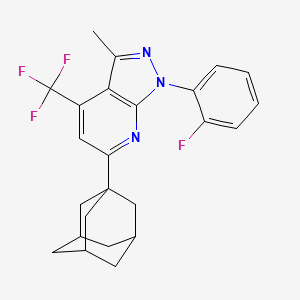 6-(1-adamantyl)-1-(2-fluorophenyl)-3-methyl-4-(trifluoromethyl)-1H-pyrazolo[3,4-b]pyridine