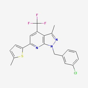 1-(3-chlorobenzyl)-3-methyl-6-(5-methyl-2-thienyl)-4-(trifluoromethyl)-1H-pyrazolo[3,4-b]pyridine