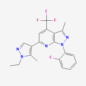 6-(1-ethyl-5-methyl-1H-pyrazol-4-yl)-1-(2-fluorophenyl)-3-methyl-4-(trifluoromethyl)-1H-pyrazolo[3,4-b]pyridine