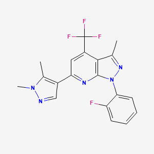 6-(1,5-dimethyl-1H-pyrazol-4-yl)-1-(2-fluorophenyl)-3-methyl-4-(trifluoromethyl)-1H-pyrazolo[3,4-b]pyridine