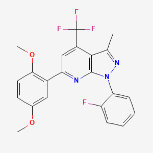 2-[1-(2-FLUOROPHENYL)-3-METHYL-4-(TRIFLUOROMETHYL)-1H-PYRAZOLO[3,4-B]PYRIDIN-6-YL]-4-METHOXYPHENYL METHYL ETHER