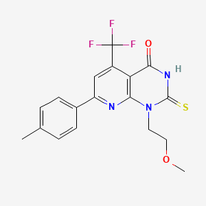 1-(2-methoxyethyl)-7-(4-methylphenyl)-2-sulfanyl-5-(trifluoromethyl)pyrido[2,3-d]pyrimidin-4(1H)-one