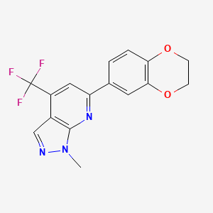 6-(2,3-dihydro-1,4-benzodioxin-6-yl)-1-methyl-4-(trifluoromethyl)-1H-pyrazolo[3,4-b]pyridine