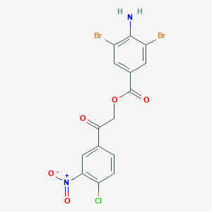 molecular formula C15H9Br2ClN2O5 B435226 2-(4-Chloro-3-nitrophenyl)-2-oxoethyl 4-amino-3,5-dibromobenzoate CAS No. 312947-65-2