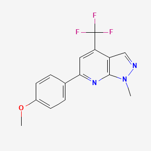 molecular formula C15H12F3N3O B4352264 6-(4-methoxyphenyl)-1-methyl-4-(trifluoromethyl)-1H-pyrazolo[3,4-b]pyridine 