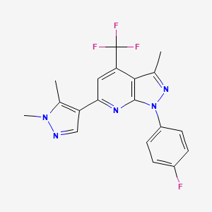 6-(1,5-dimethyl-1H-pyrazol-4-yl)-1-(4-fluorophenyl)-3-methyl-4-(trifluoromethyl)-1H-pyrazolo[3,4-b]pyridine