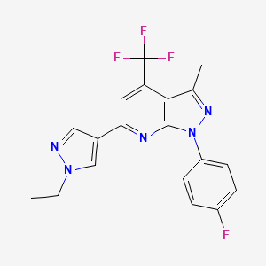 6-(1-ethyl-1H-pyrazol-4-yl)-1-(4-fluorophenyl)-3-methyl-4-(trifluoromethyl)-1H-pyrazolo[3,4-b]pyridine