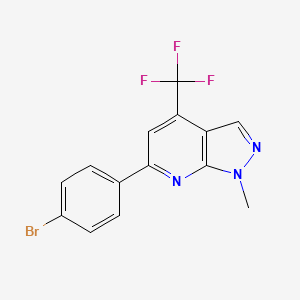 molecular formula C14H9BrF3N3 B4352327 6-(4-bromophenyl)-1-methyl-4-(trifluoromethyl)-1H-pyrazolo[3,4-b]pyridine CAS No. 1011389-04-0