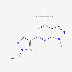 6-(1-ethyl-5-methyl-1H-pyrazol-4-yl)-1-methyl-4-(trifluoromethyl)-1H-pyrazolo[3,4-b]pyridine