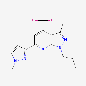 3-methyl-6-(1-methyl-1H-pyrazol-3-yl)-1-propyl-4-(trifluoromethyl)-1H-pyrazolo[3,4-b]pyridine