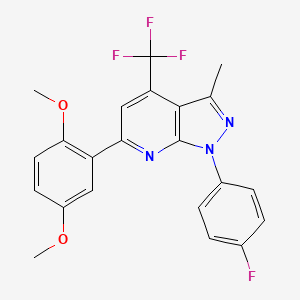 2-[1-(4-FLUOROPHENYL)-3-METHYL-4-(TRIFLUOROMETHYL)-1H-PYRAZOLO[3,4-B]PYRIDIN-6-YL]-4-METHOXYPHENYL METHYL ETHER