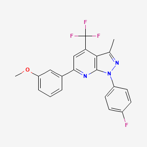 molecular formula C21H15F4N3O B4352371 1-(4-fluorophenyl)-6-(3-methoxyphenyl)-3-methyl-4-(trifluoromethyl)-1H-pyrazolo[3,4-b]pyridine 