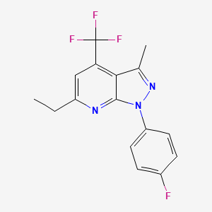 6-ethyl-1-(4-fluorophenyl)-3-methyl-4-(trifluoromethyl)-1H-pyrazolo[3,4-b]pyridine