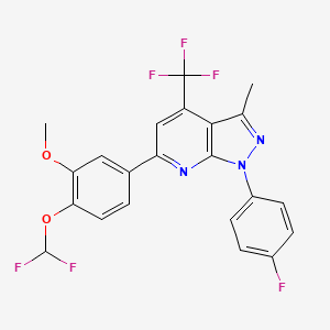 2-(DIFLUOROMETHOXY)-5-[1-(4-FLUOROPHENYL)-3-METHYL-4-(TRIFLUOROMETHYL)-1H-PYRAZOLO[3,4-B]PYRIDIN-6-YL]PHENYL METHYL ETHER