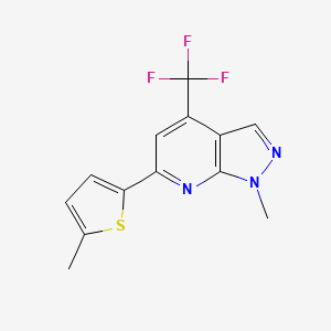 molecular formula C13H10F3N3S B4352401 1-methyl-6-(5-methyl-2-thienyl)-4-(trifluoromethyl)-1H-pyrazolo[3,4-b]pyridine 