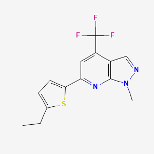 molecular formula C14H12F3N3S B4352405 6-(5-ethyl-2-thienyl)-1-methyl-4-(trifluoromethyl)-1H-pyrazolo[3,4-b]pyridine 