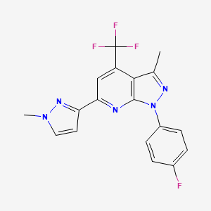 1-(4-fluorophenyl)-3-methyl-6-(1-methyl-1H-pyrazol-3-yl)-4-(trifluoromethyl)-1H-pyrazolo[3,4-b]pyridine