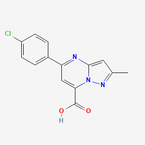 molecular formula C14H10ClN3O2 B4352461 5-(4-chlorophenyl)-2-methylpyrazolo[1,5-a]pyrimidine-7-carboxylic acid 