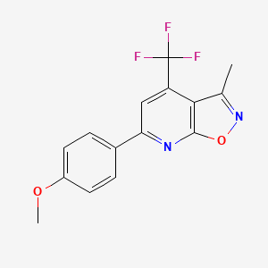 molecular formula C15H11F3N2O2 B4352486 6-(4-methoxyphenyl)-3-methyl-4-(trifluoromethyl)isoxazolo[5,4-b]pyridine 