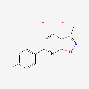 molecular formula C14H8F4N2O B4352494 6-(4-fluorophenyl)-3-methyl-4-(trifluoromethyl)isoxazolo[5,4-b]pyridine 