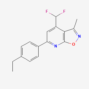 molecular formula C16H14F2N2O B4352523 4-(difluoromethyl)-6-(4-ethylphenyl)-3-methylisoxazolo[5,4-b]pyridine 