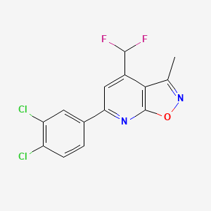 molecular formula C14H8Cl2F2N2O B4352526 6-(3,4-dichlorophenyl)-4-(difluoromethyl)-3-methylisoxazolo[5,4-b]pyridine 