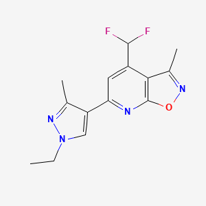 molecular formula C14H14F2N4O B4352535 4-(difluoromethyl)-6-(1-ethyl-3-methyl-1H-pyrazol-4-yl)-3-methylisoxazolo[5,4-b]pyridine 