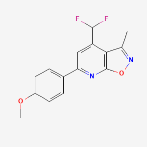 molecular formula C15H12F2N2O2 B4352556 4-(difluoromethyl)-6-(4-methoxyphenyl)-3-methylisoxazolo[5,4-b]pyridine 