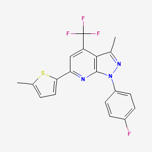 molecular formula C19H13F4N3S B4352577 1-(4-fluorophenyl)-3-methyl-6-(5-methyl-2-thienyl)-4-(trifluoromethyl)-1H-pyrazolo[3,4-b]pyridine 